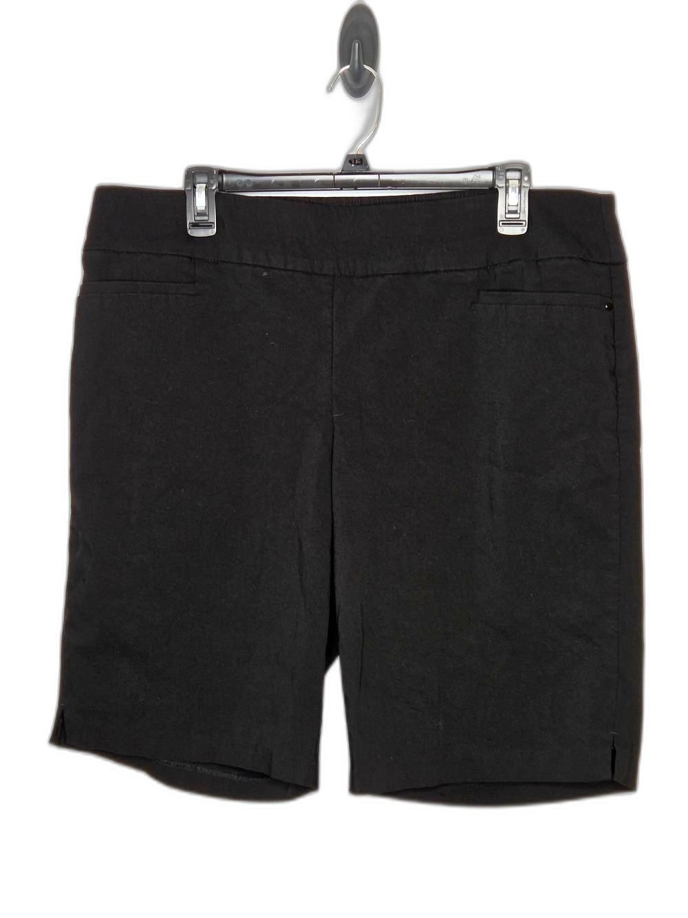 CJ Banks Black Pull-On Bermuda Shorts with Faux Pockets